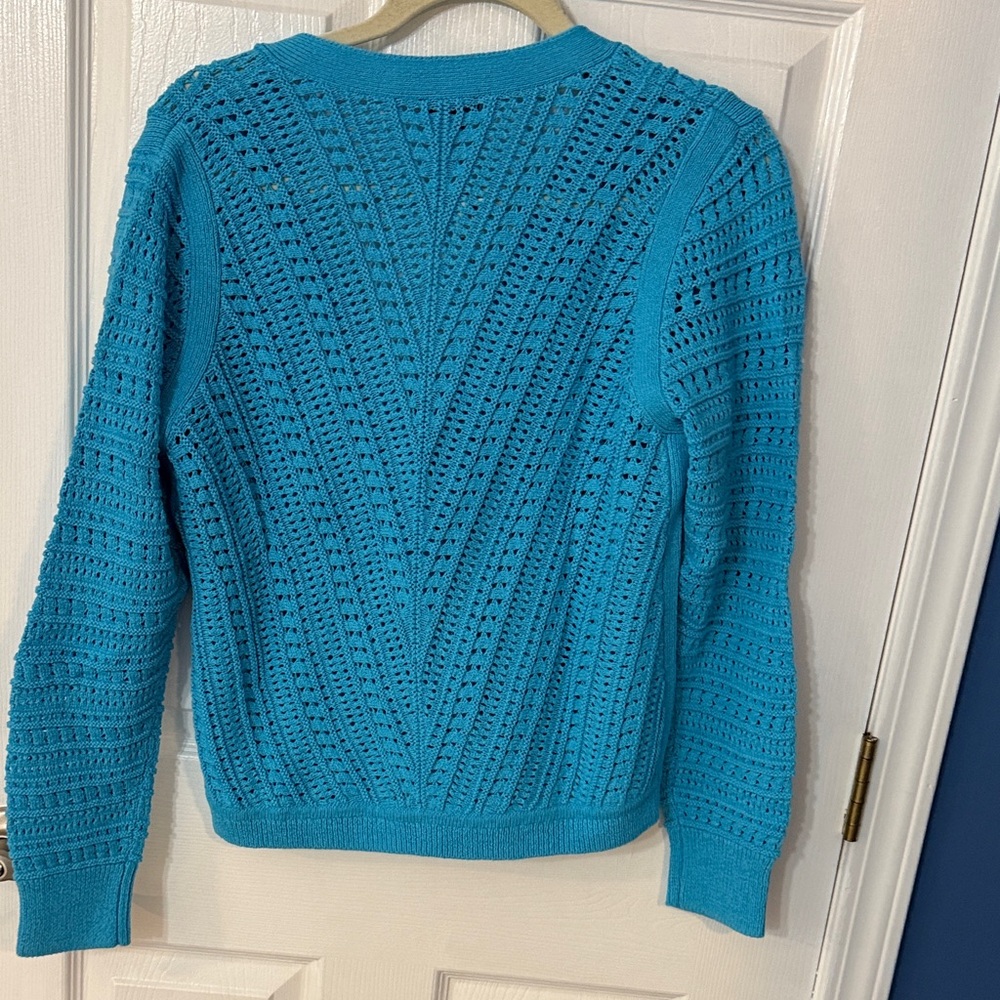 Talbots Vibrant Blue Knit Cardigan - Picture 4 of 4